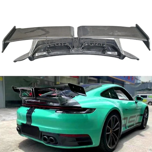 High Quality Tech-Art Style Carbon Fiber Rear Spoiler Wing Trunk Wing Separator Body Kit for Porsche 911 992 2019-2022