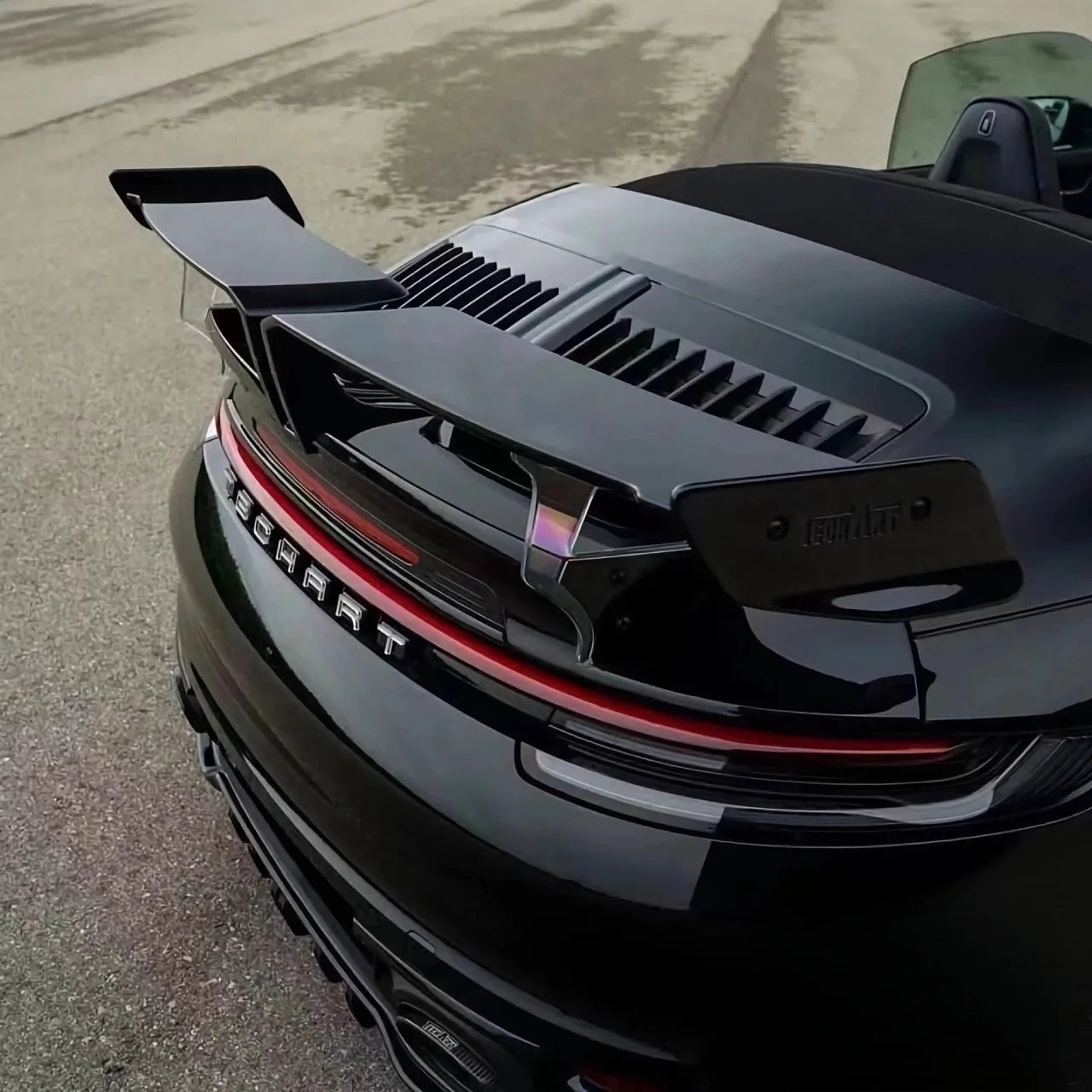 High Quality Tech-Art Style Carbon Fiber Rear Spoiler Wing Trunk Wing Separator Body Kit for Porsche 911 992 2019-2022