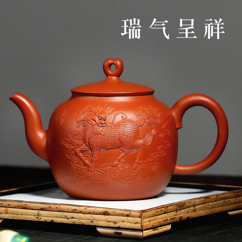 |High end! A stacked mud craftsmen Zhou Xiaozhong hand painted ceramic tea-pot nine fish figure zhu mud mass product