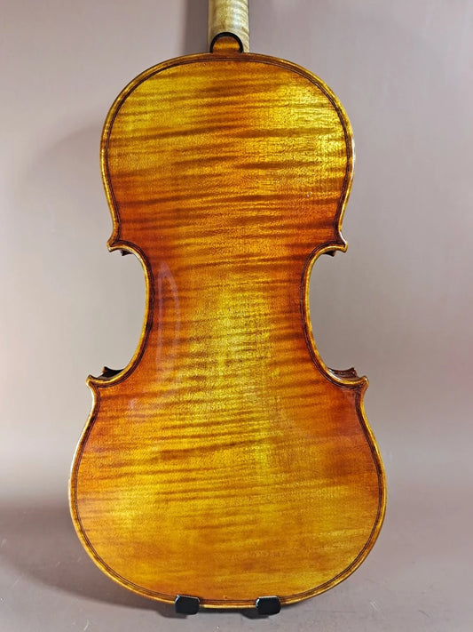 MMOOKA High-end All handmade Italian vintage oily varnish 4/4 Violin Antonio Stradivari violino All-European Spruce Flame Maple Box bow