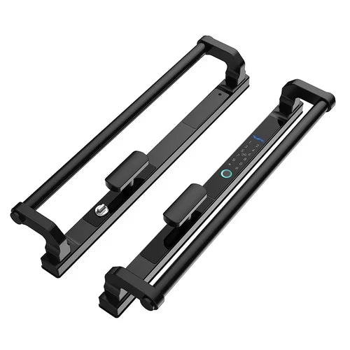 High-end broken bridge aluminum fingerprint lock big handle villa push-pull translation opposite door intelligent password door