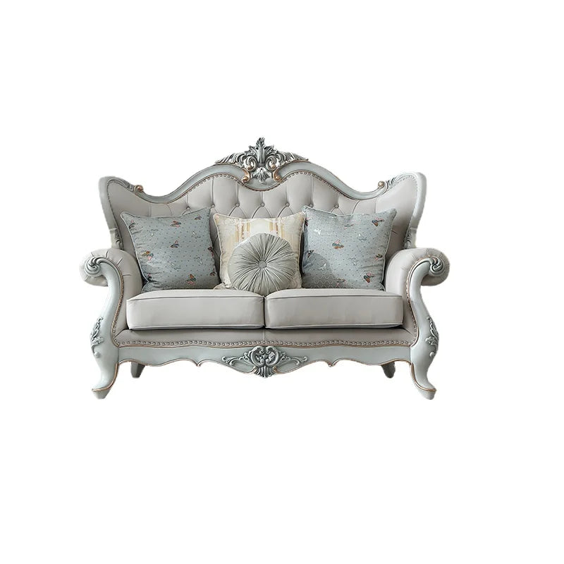 High end cowhide leather sofa with top layer, single, double, and three seat European classical luxury sofa