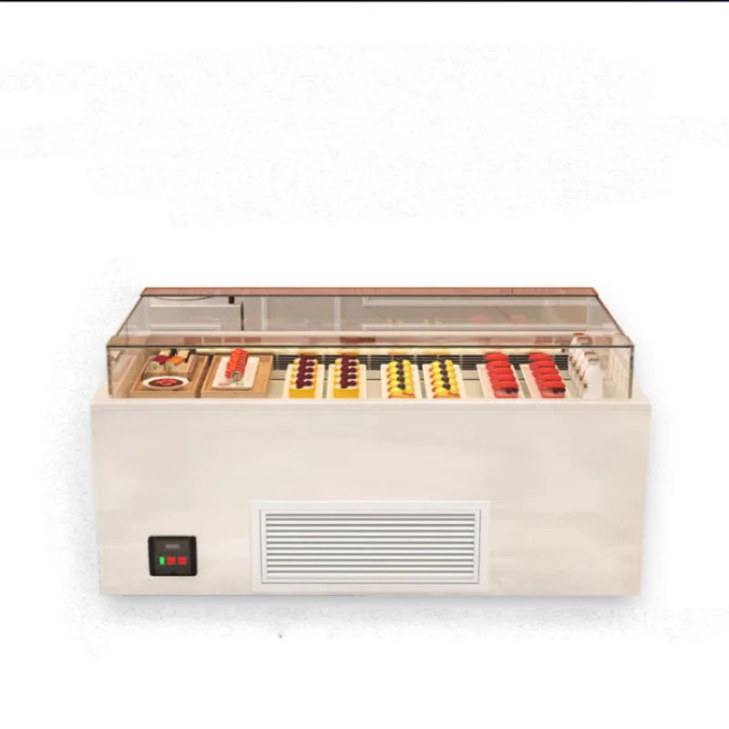 High end customized open sandwich freezer, horizontal island cabinet, fruit sushi fresh-keeping dessert cake display cabinet