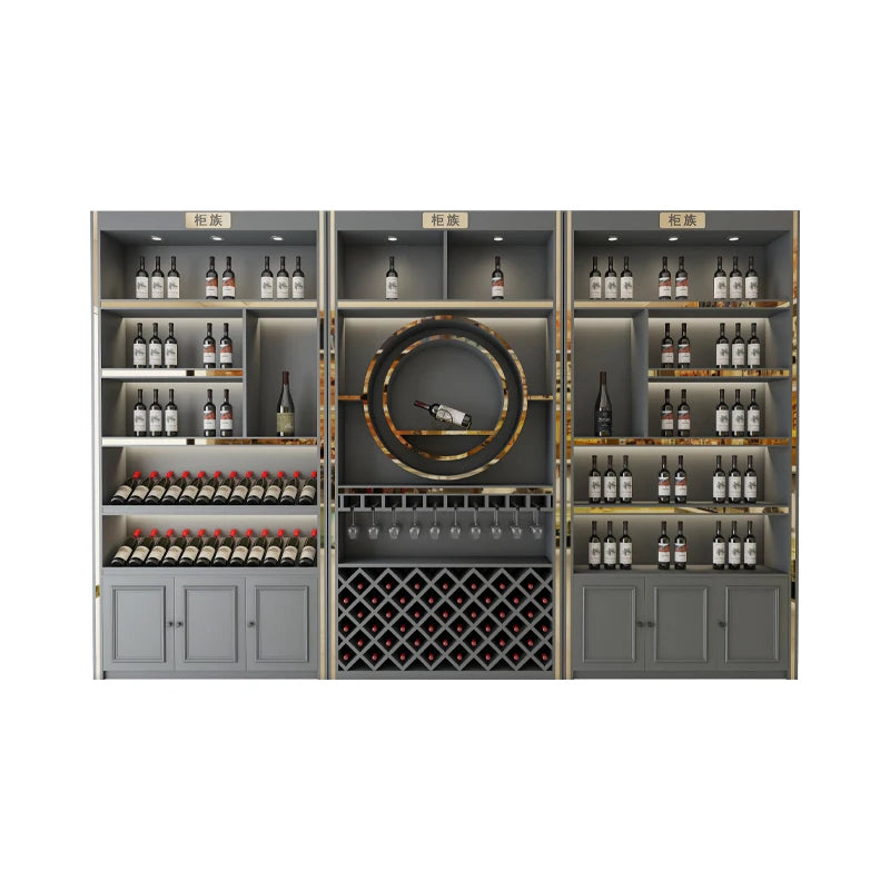 High end paint baking wine cabinet display cabinet red wine cabinet commercial winery wine cellar villa wine solid wood display