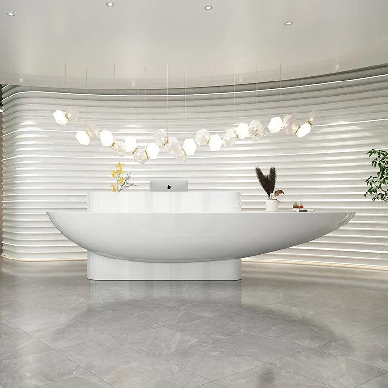 High end personalized front desk reception counter, cash register, modern company irregular creative fiberglass reception desk