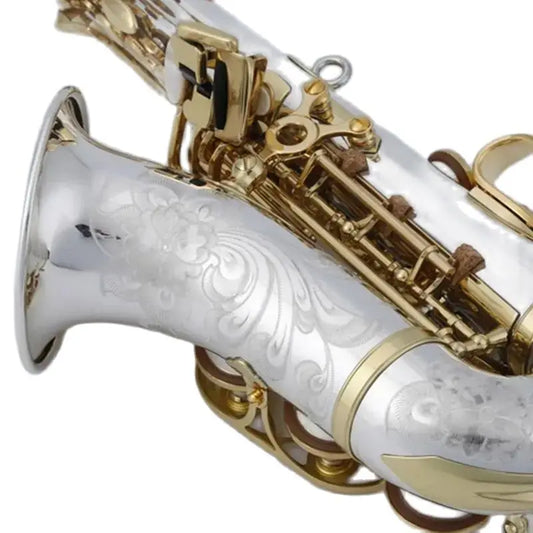 High-end white copper silver-plated 9937 original structure B-key bending high-pitched saxophone professional-grade tone SAX