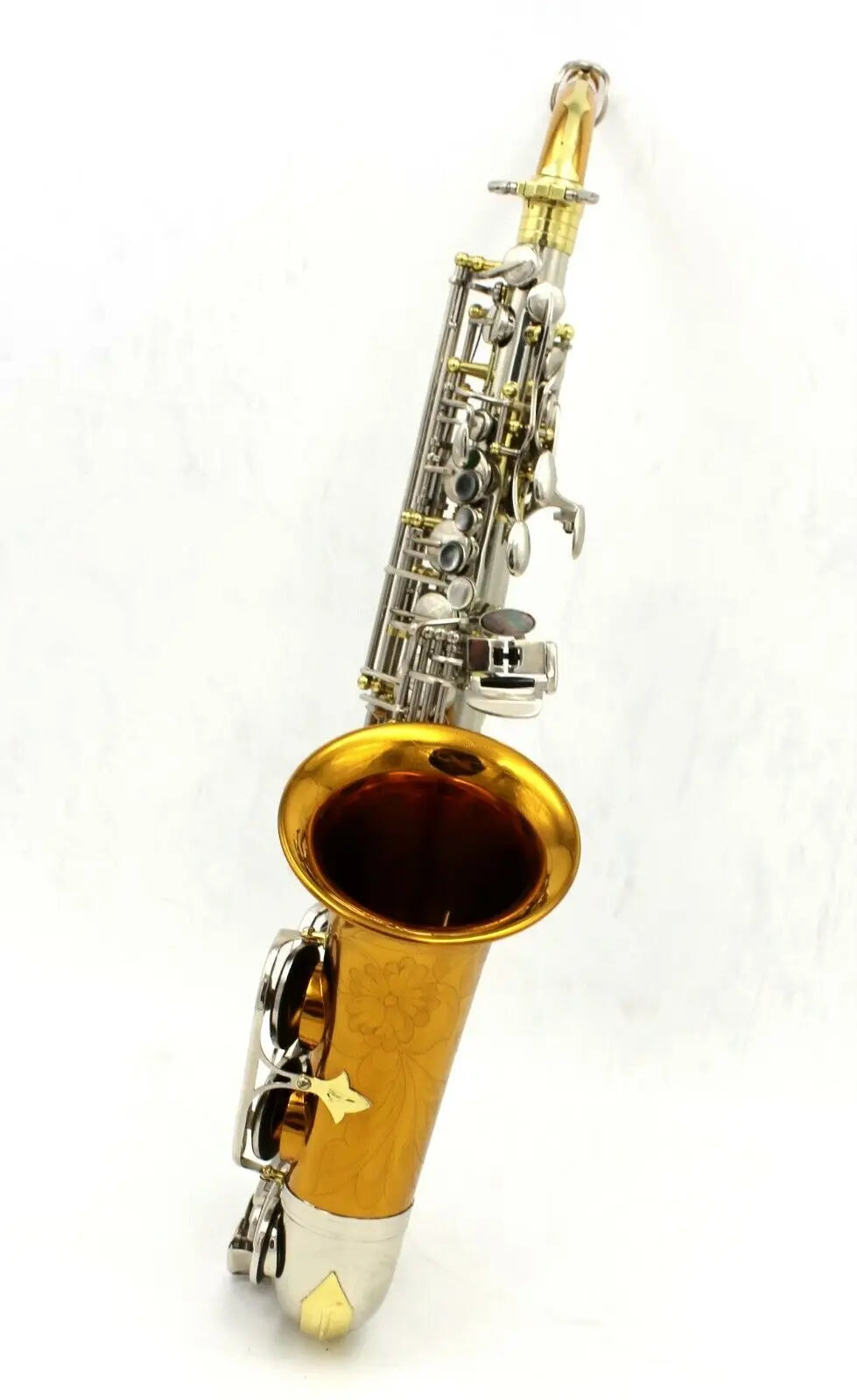 High grade cupronickel body Alto saxophone, white copper body polished, gold lacquer keys polished    Like Selmer super action I