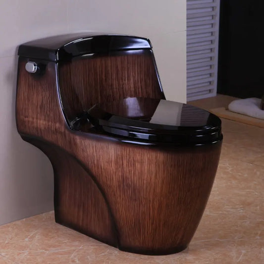 High grade wood grain toilet, siphon connected toilet, ceramic colored toilet, water-saving