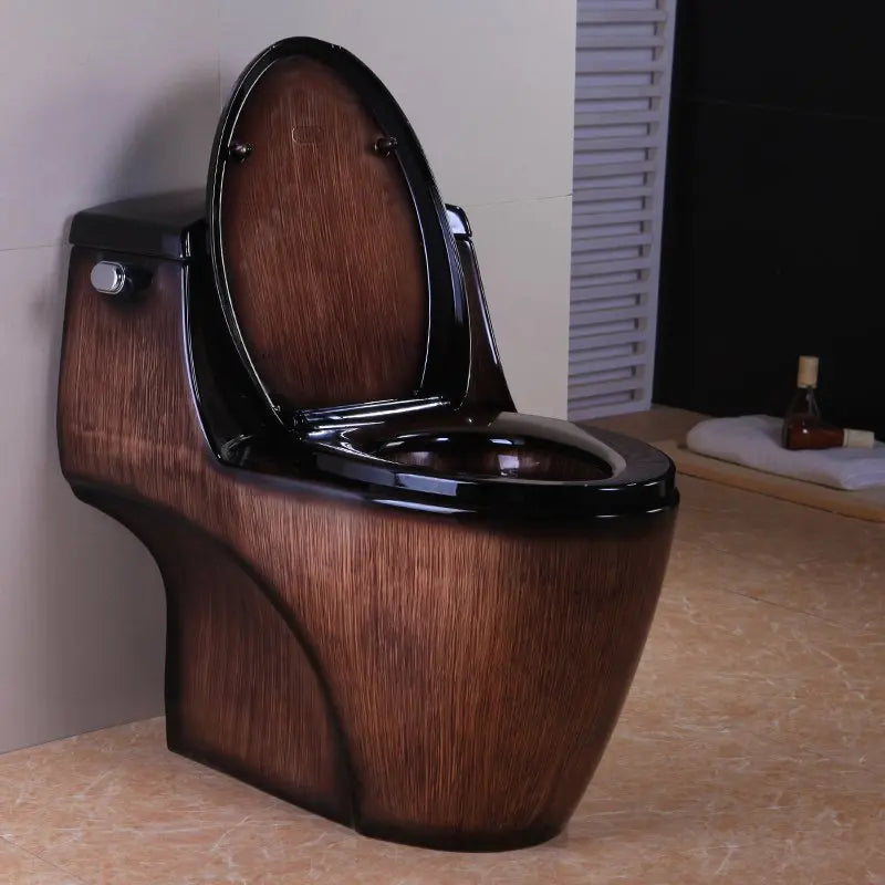 High grade wood grain toilet, siphon connected toilet, ceramic colored toilet, water-saving