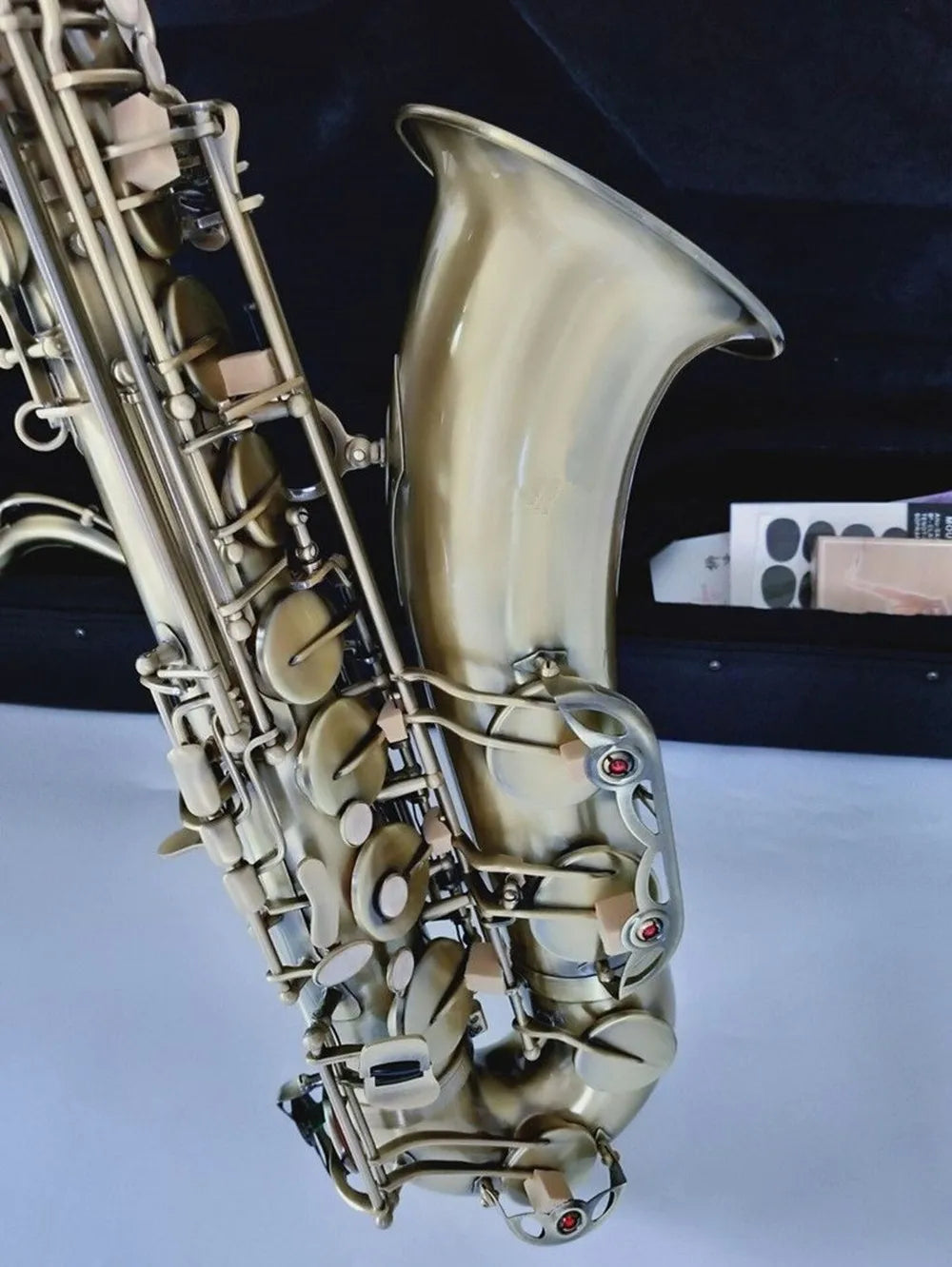 High quality Bb Tenor Saxophone Brass T-901 Music Instrument Matte Antique Copper Abalone Shell Button With Mouthpiece