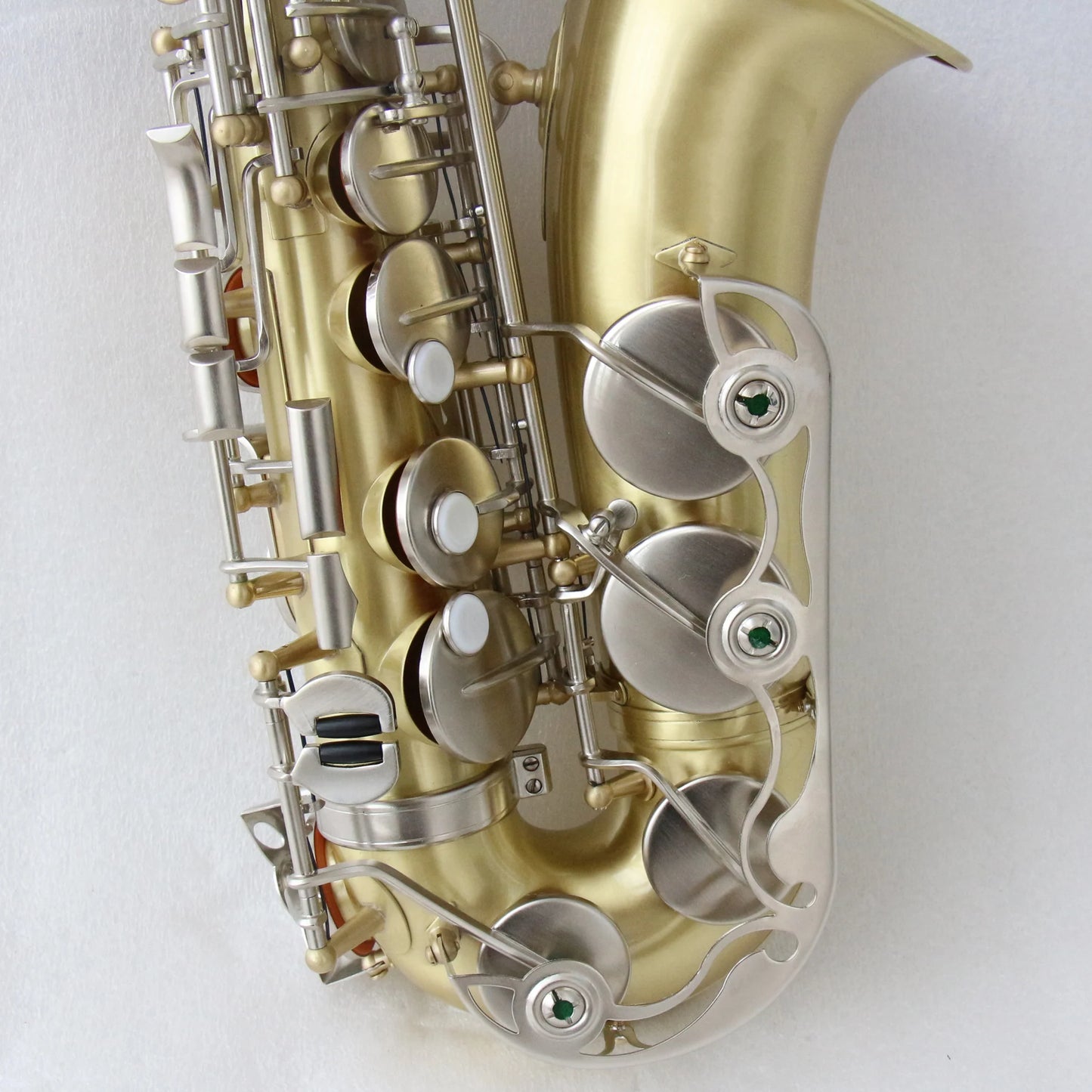 High quality alto saxophone Cheap Eb Saxophone Gold Brush Body, Nickel Brush Keys professional saxophone alto