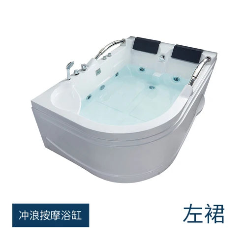 Home adult acrylic double massage heated double armrest bathtub