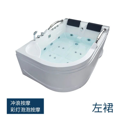 Home adult acrylic double massage heated double armrest bathtub