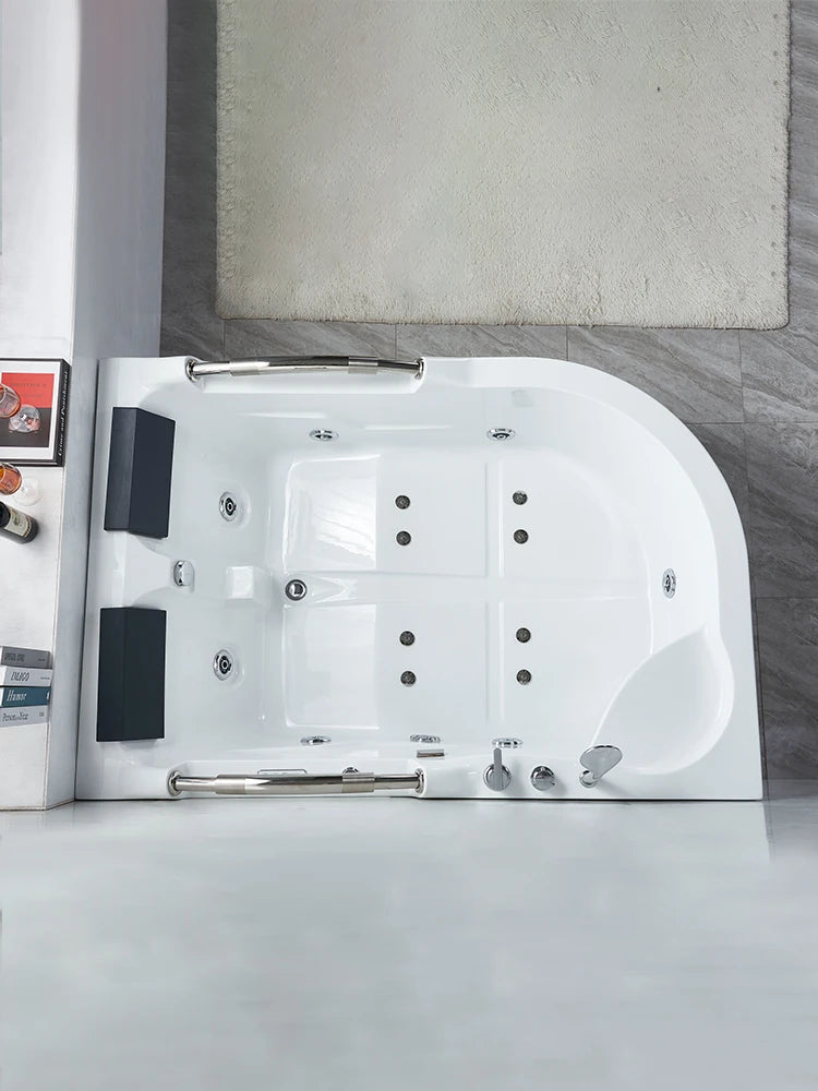 Home adult acrylic double massage heated double armrest bathtub