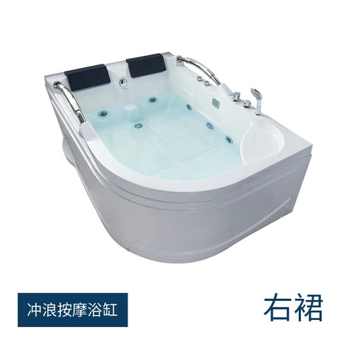 Home adult acrylic double massage heated double armrest bathtub