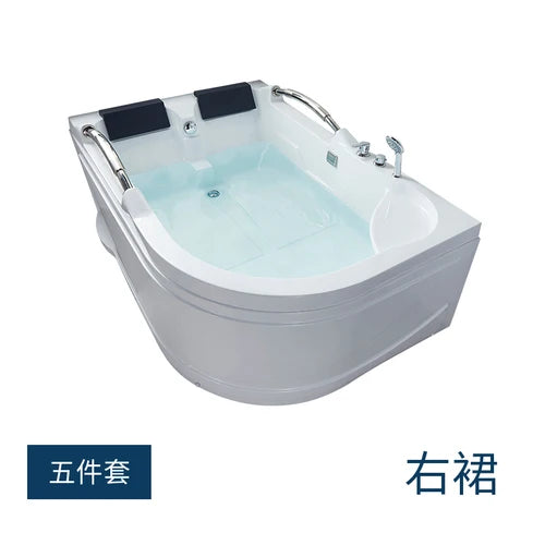 Home adult acrylic double massage heated double armrest bathtub