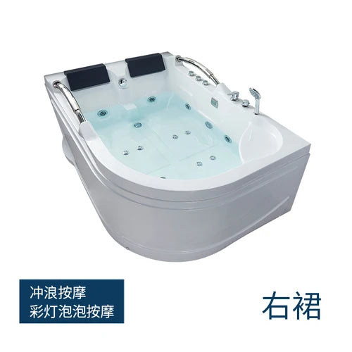 Home adult acrylic double massage heated double armrest bathtub
