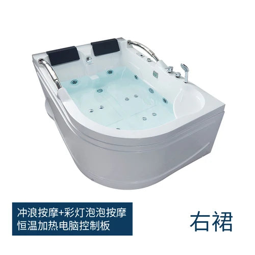 Home adult acrylic double massage heated double armrest bathtub