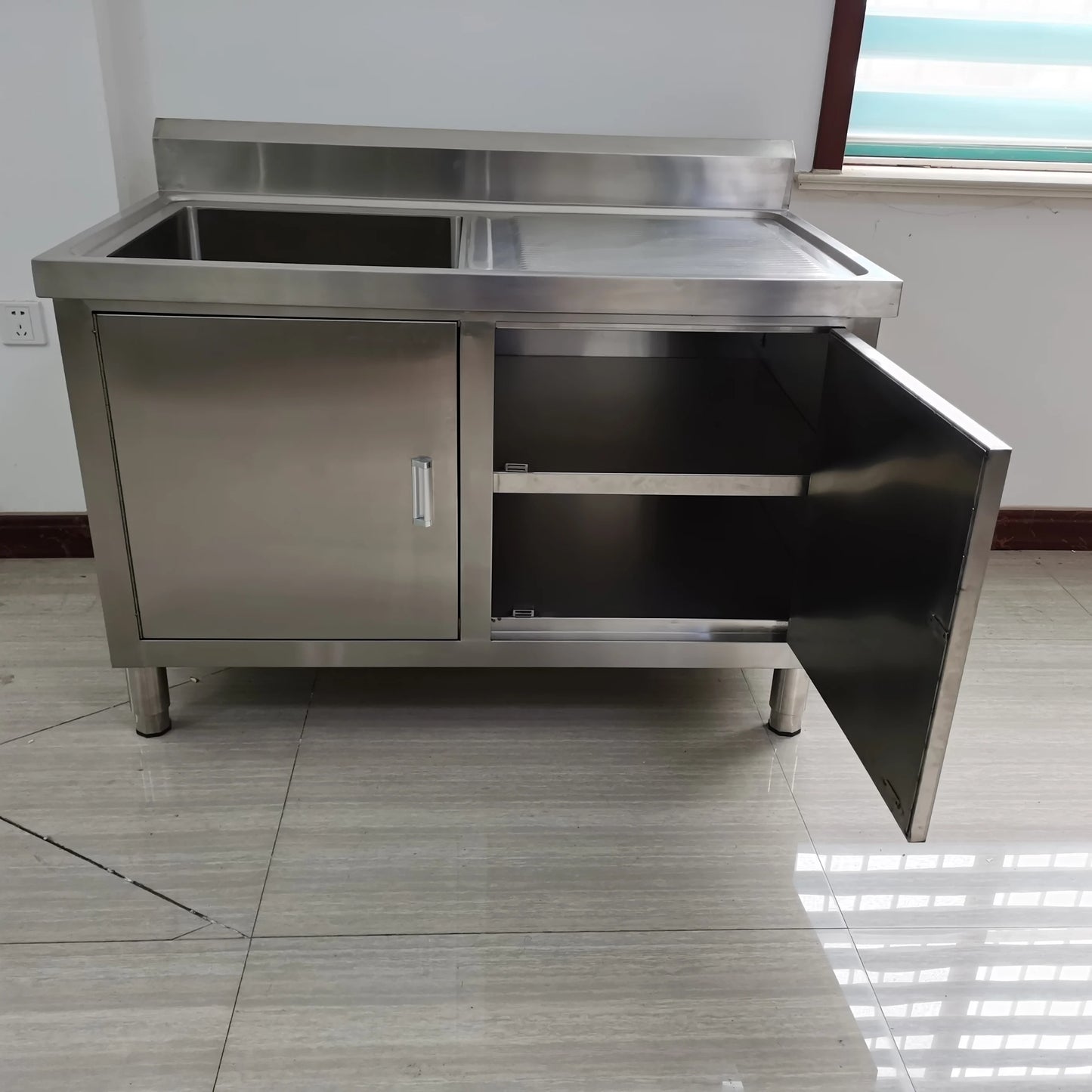 Hot sales stainless steel sink table Wash Sink with Cabinet trade assurance supplier