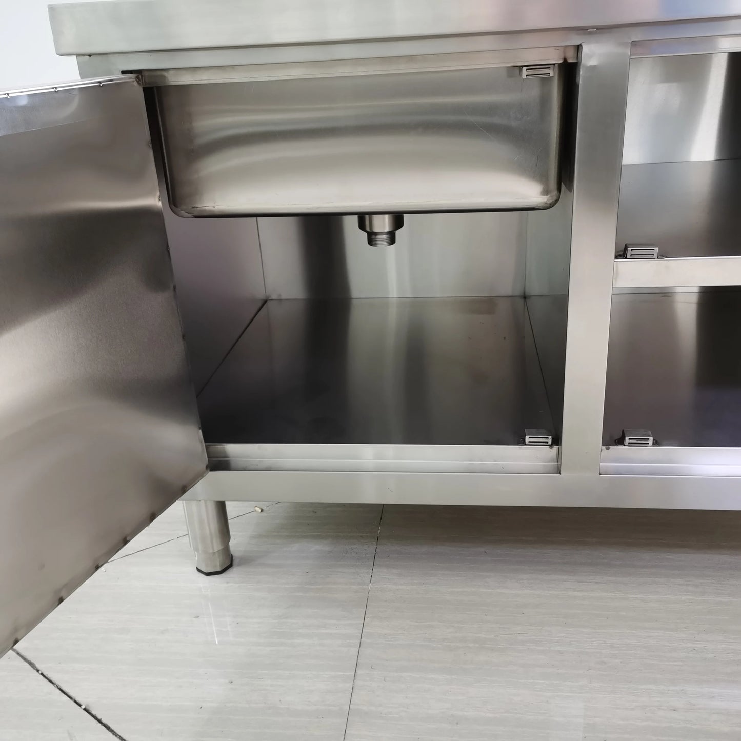 Hot sales stainless steel sink table Wash Sink with Cabinet trade assurance supplier