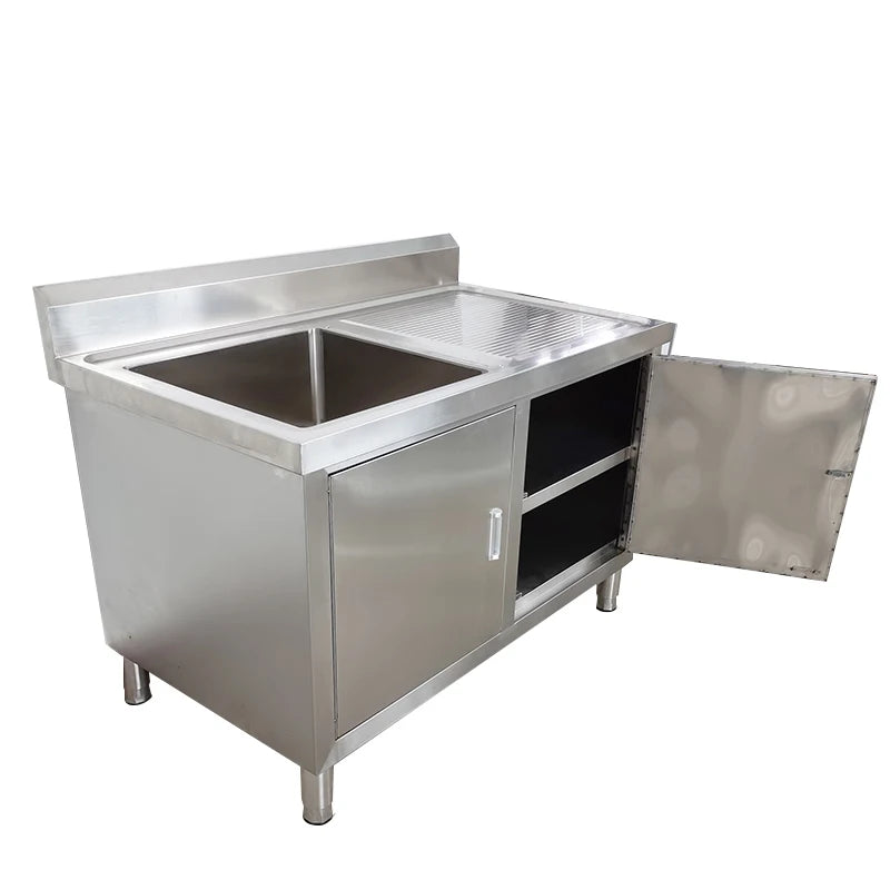 Hot sales stainless steel sink table Wash Sink with Cabinet trade assurance supplier