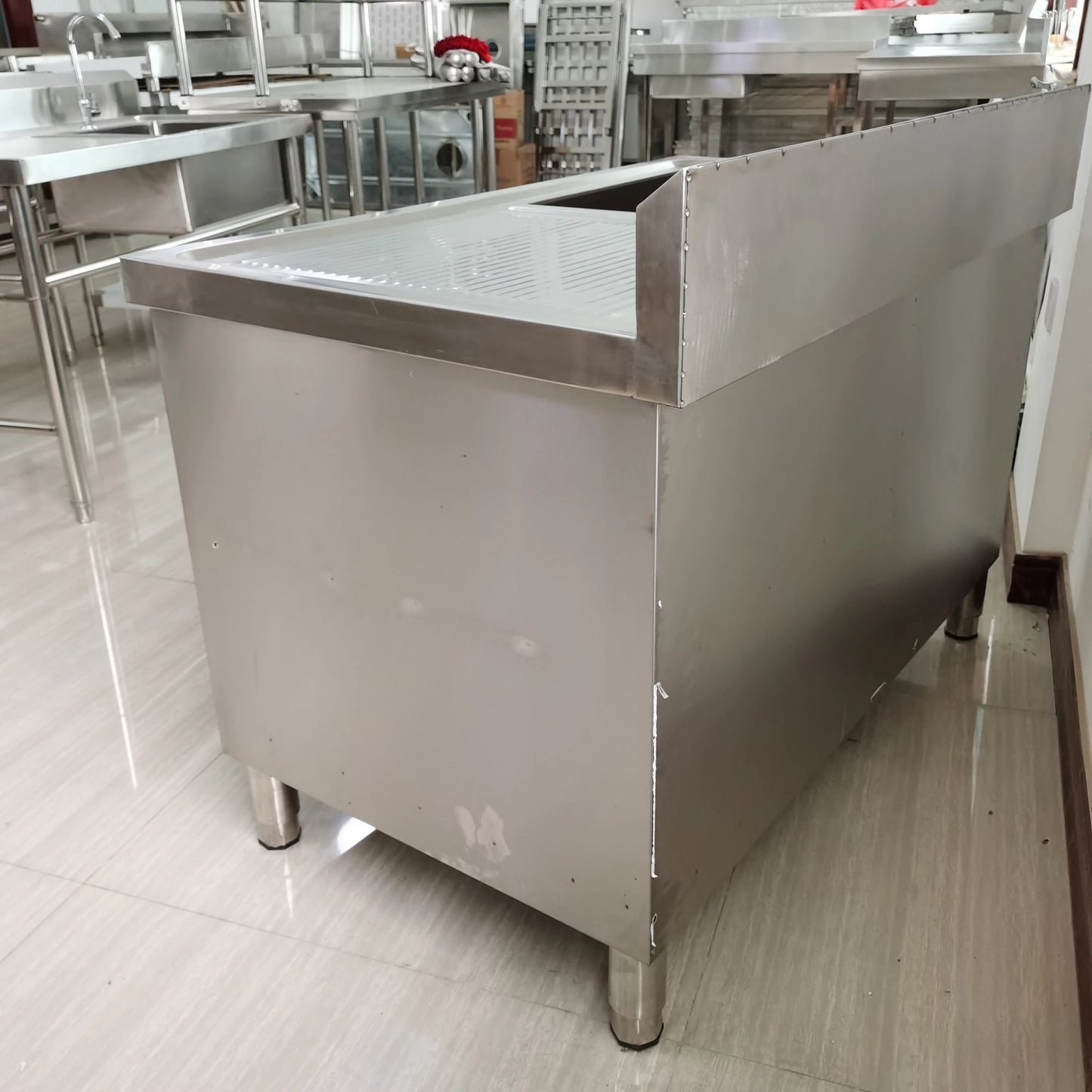 Hot sales stainless steel sink table Wash Sink with Cabinet trade assurance supplier