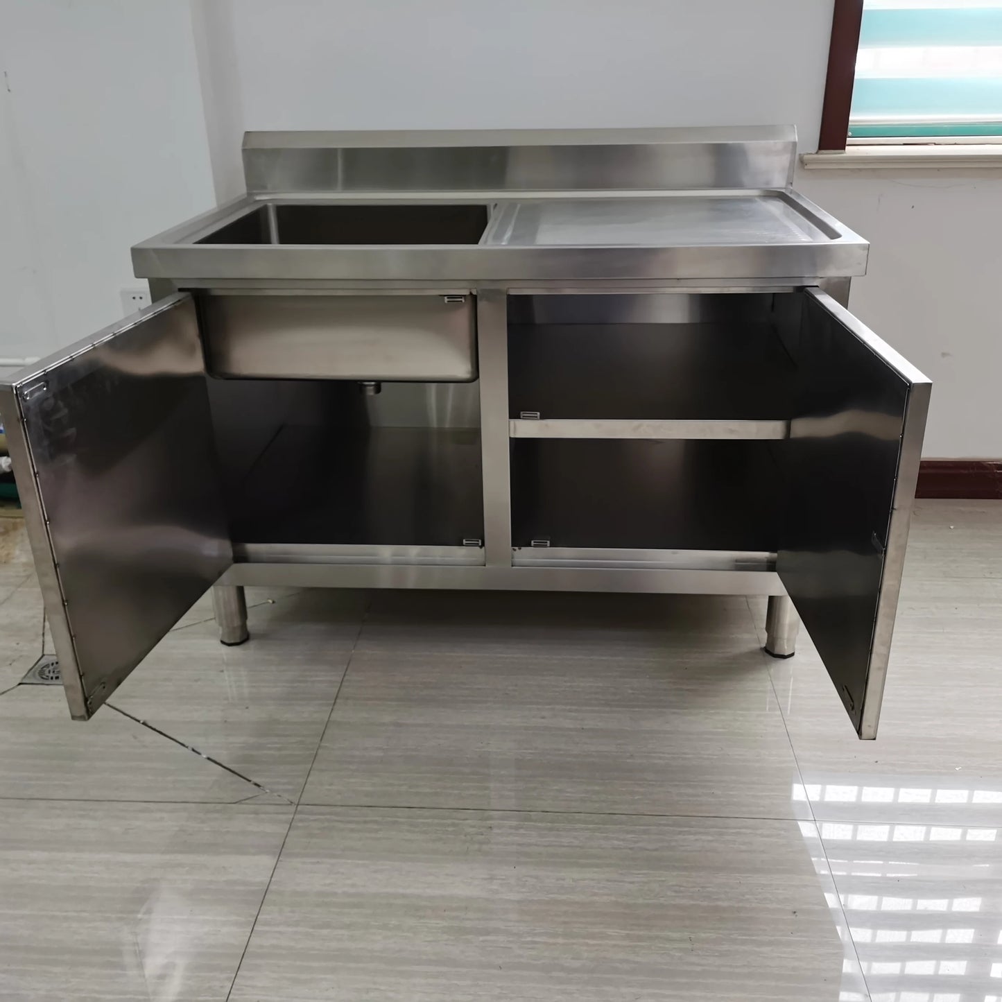 Hot sales stainless steel sink table Wash Sink with Cabinet trade assurance supplier