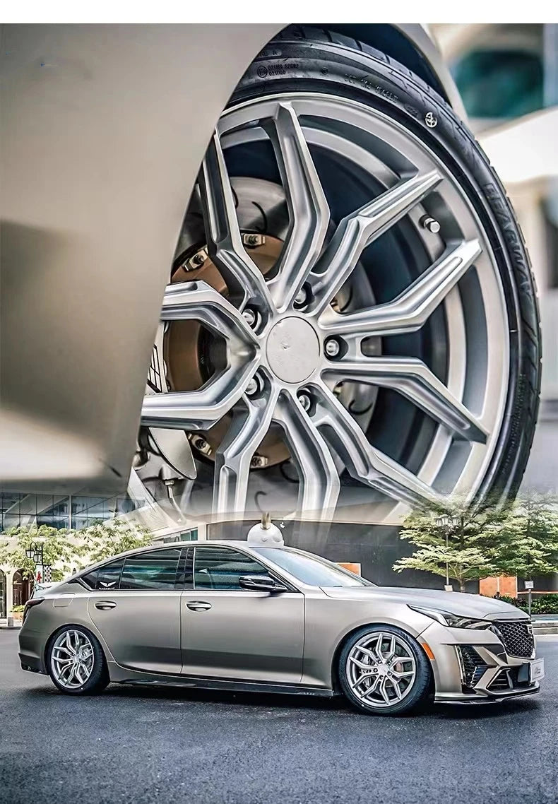 Hot selling front and rear 17 18 inch 5 hole spray plated silver aluminum alloy wheels