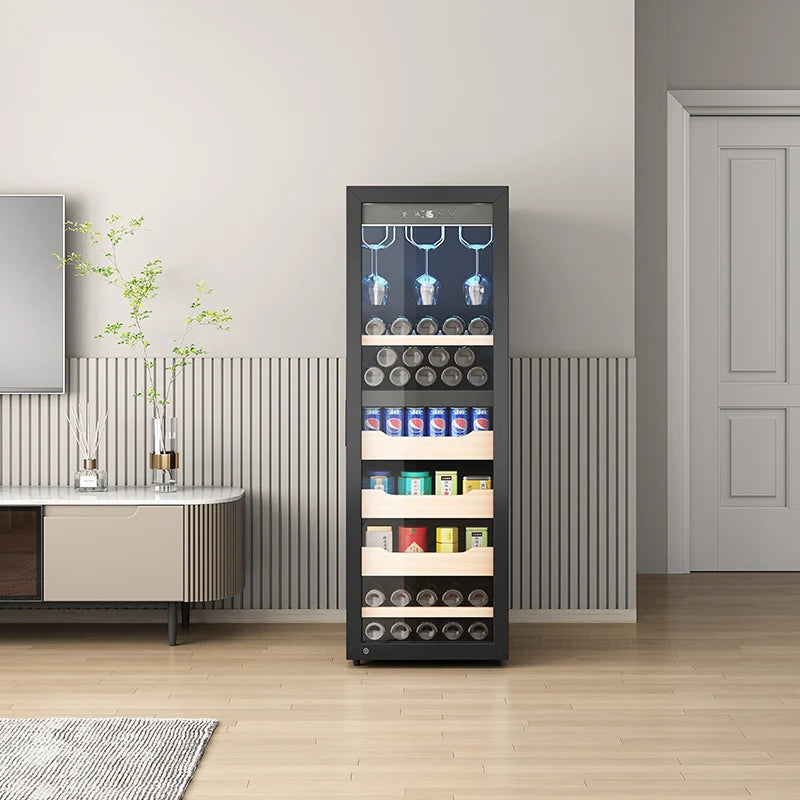 Hotel commercial bar, constant temperature, 96 bottles, red wine cabinet, hanging cup, household ice bar, tea