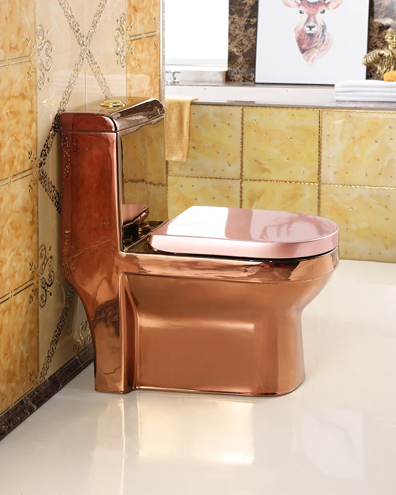 Household European-style rose gold toilet creative art bar pumping toilet super whirlpool color deodorant toilet