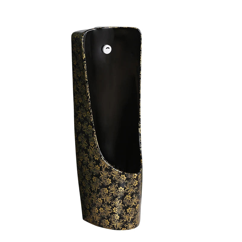 Household black induction urinal wall type floor standing European style surface mounted integrated ceramic urinal bucket