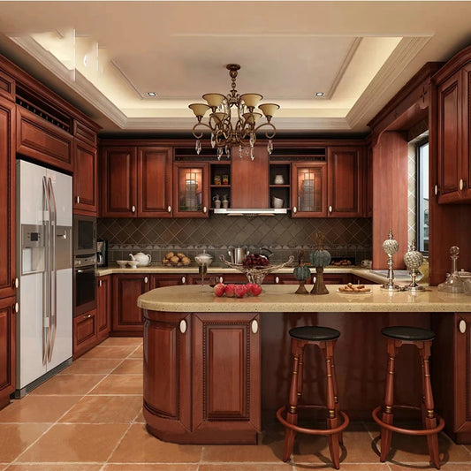 Household indoor dining room, solid wood cabinet, villa, whole house, customized furniture, European style, American style, inte