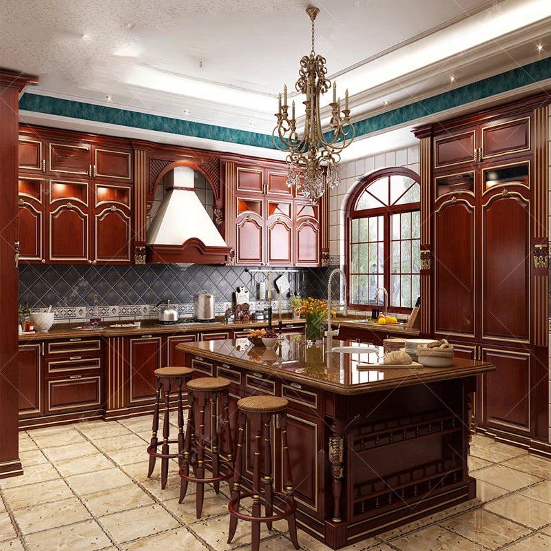 Household indoor dining room, solid wood cabinet, villa, whole house, customized furniture, European style, American style, inte