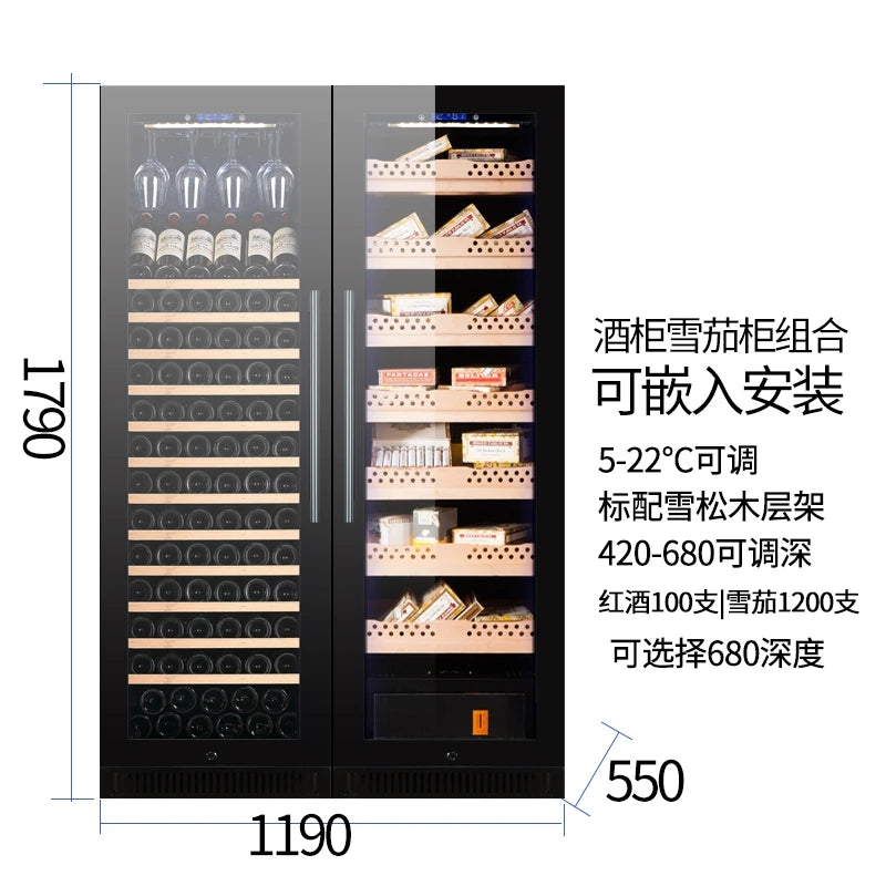 Household intelligent constant temperature and humidity cigar cabinet Insulation cabinet Red wine ice bar Refrigerator