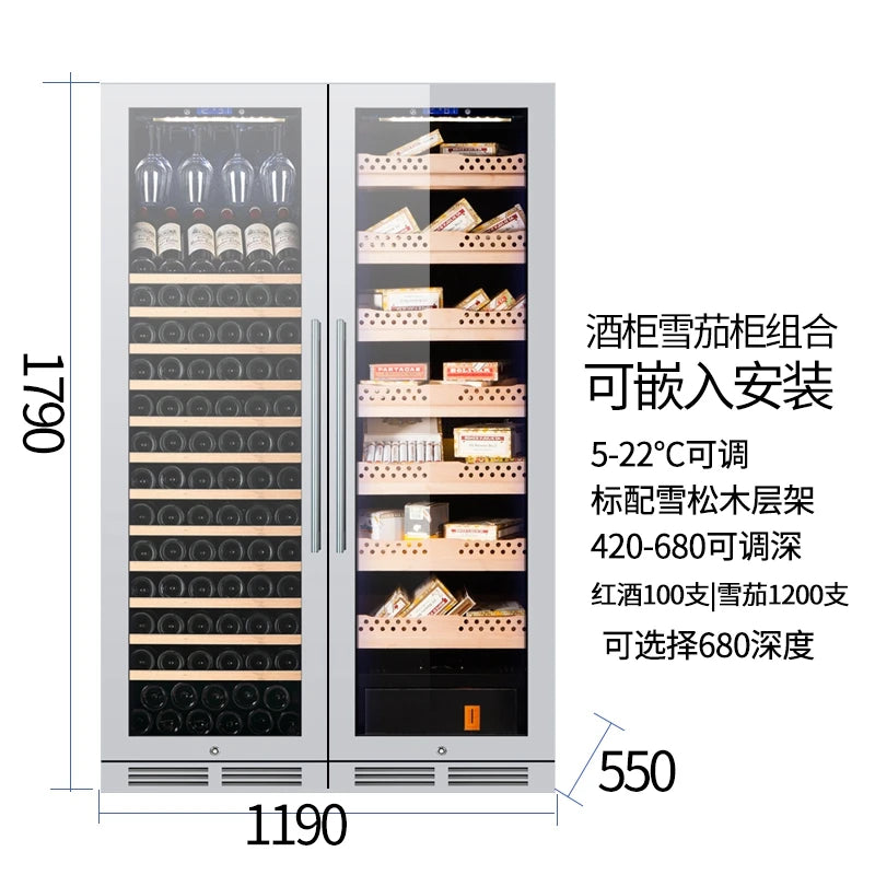 Household intelligent constant temperature and humidity cigar cabinet Insulation cabinet Red wine ice bar Refrigerator