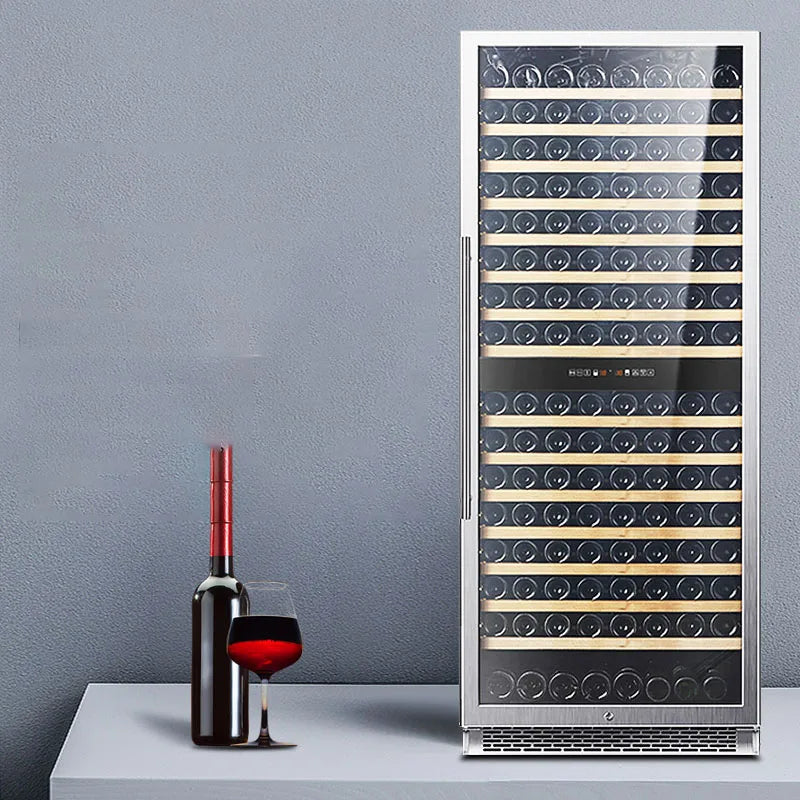 Household intelligent large capacity high-end embedded dual temperature air-cooled stainless steel constant temperature red wine