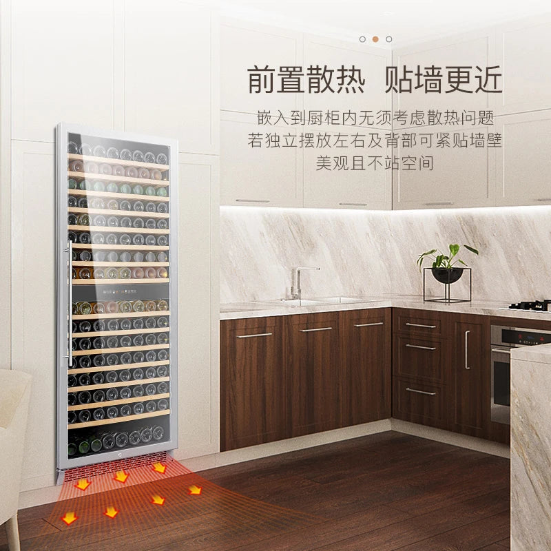 Household intelligent large capacity high-end embedded dual temperature air-cooled stainless steel constant temperature red wine