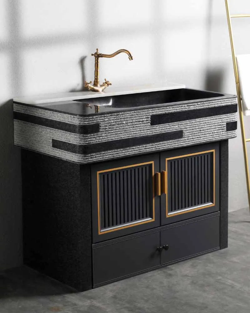 Household marble laundry pool, outdoor courtyard, integrated laundry table, sink, balcony, minimalist with washboard