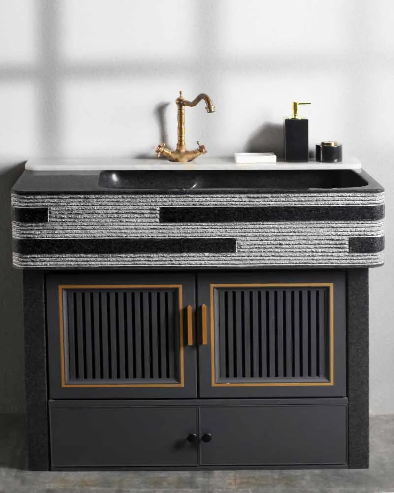 Household marble laundry pool, outdoor courtyard, integrated laundry table, sink, balcony, minimalist with washboard