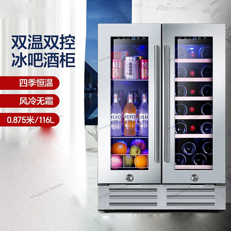Household red wine cabinet, constant temperature ice bar wine cabinet, household small embedded tea cigar refrigeration and pres