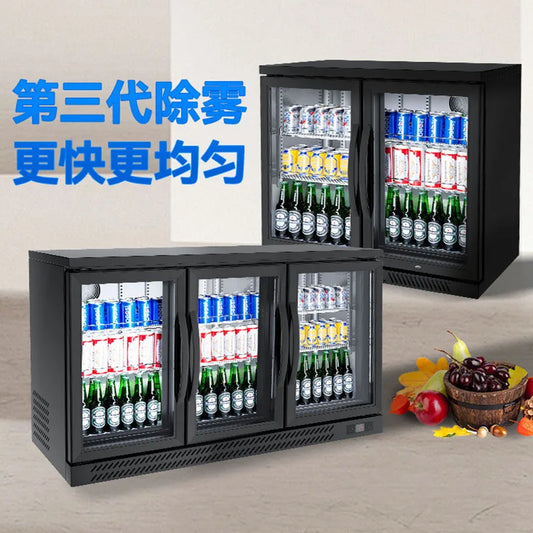 Household refrigerator commercial display cabinet stainless steel bar cabinet beverage cabinet beer cabinet display cabinet glas