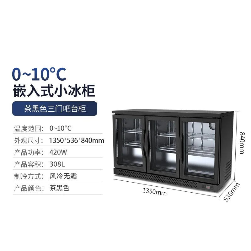Household refrigerator commercial display cabinet stainless steel bar cabinet beverage cabinet beer cabinet display cabinet glas