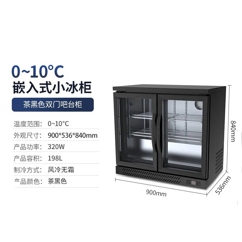 Household refrigerator commercial display cabinet stainless steel bar cabinet beverage cabinet beer cabinet display cabinet glas