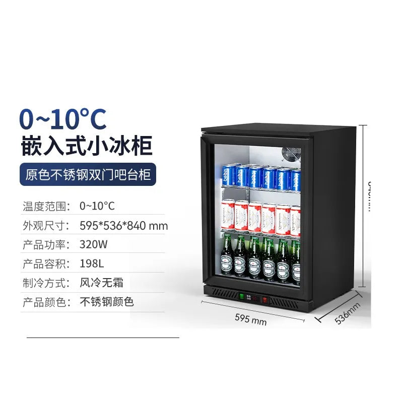 Household refrigerator commercial display cabinet stainless steel bar cabinet beverage cabinet beer cabinet display cabinet glas