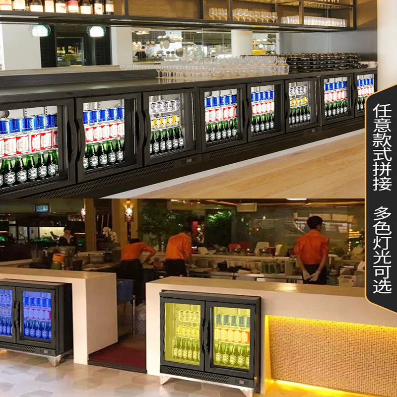 Household refrigerator commercial display cabinet stainless steel bar cabinet beverage cabinet beer cabinet display cabinet glas