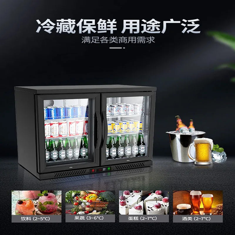 Household refrigerator commercial display cabinet stainless steel bar cabinet beverage cabinet beer cabinet display cabinet glas