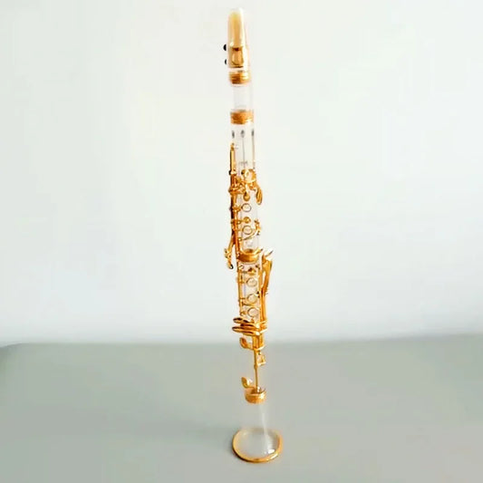 MMOOKA Hto Sale Modern Popular Professional  Acrylic Transparent Clarinet 17 Key Bb Gold Plated