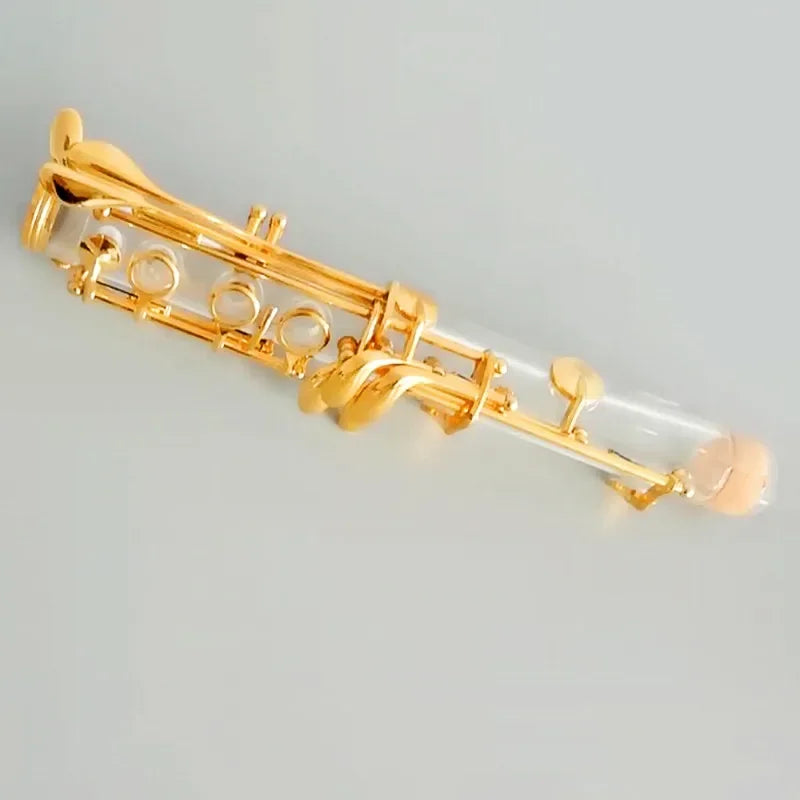MMOOKA Hto Sale Modern Popular Professional  Acrylic Transparent Clarinet 17 Key Bb Gold Plated