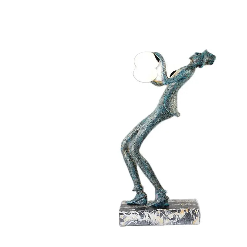 Human sculpture floor lamp humanoid ornament character female porch modern creative hotel floor art large ornament lamp