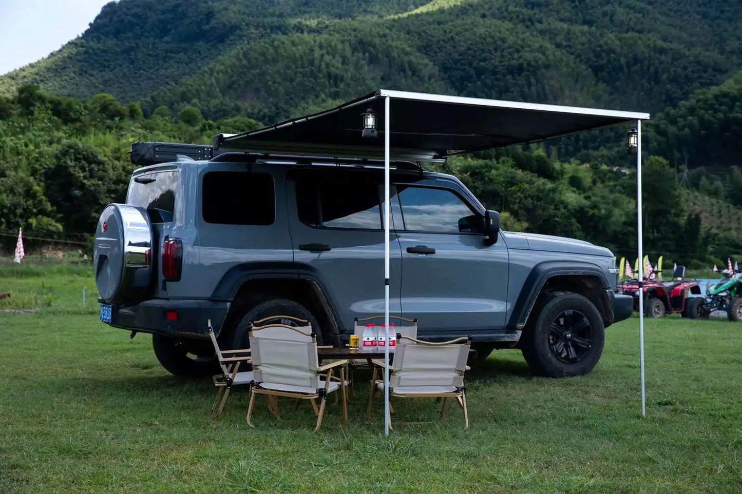 I 2022 Best Supplier Factory Sunshade Wing Large Camper Shower Outdoor Camping Aluminum Fishing Sun Shelter Car Side Awning